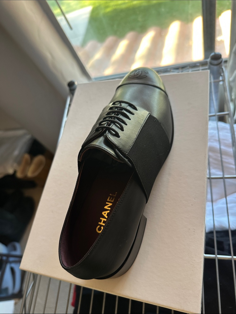 CHANEL CALFSKIN LACE UP SHOES, BRAND NEW